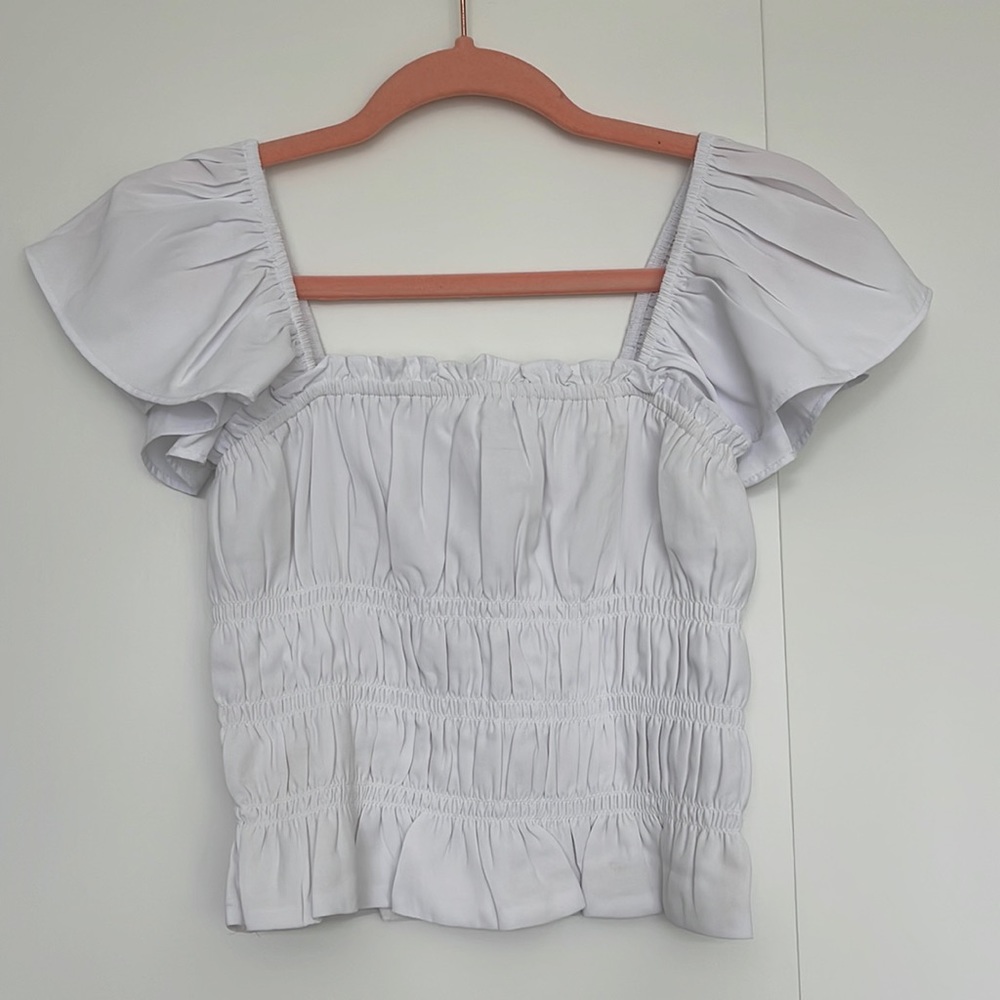 Abercrombie & Fitch Smocked Short Sleeve Top